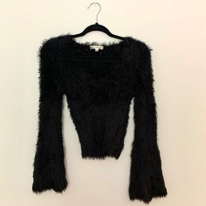 Black fuzzy sweater size S
